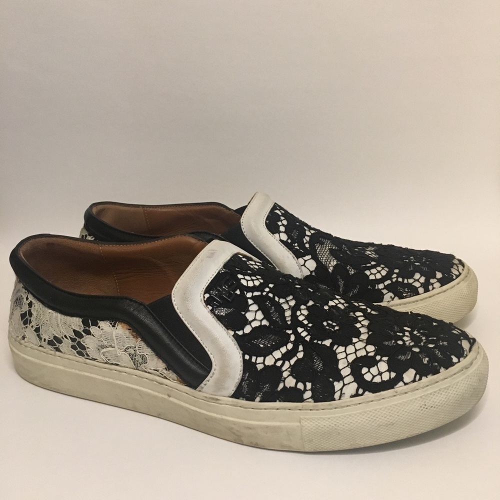 Givenchy Lace Leather Slip On Sneakers